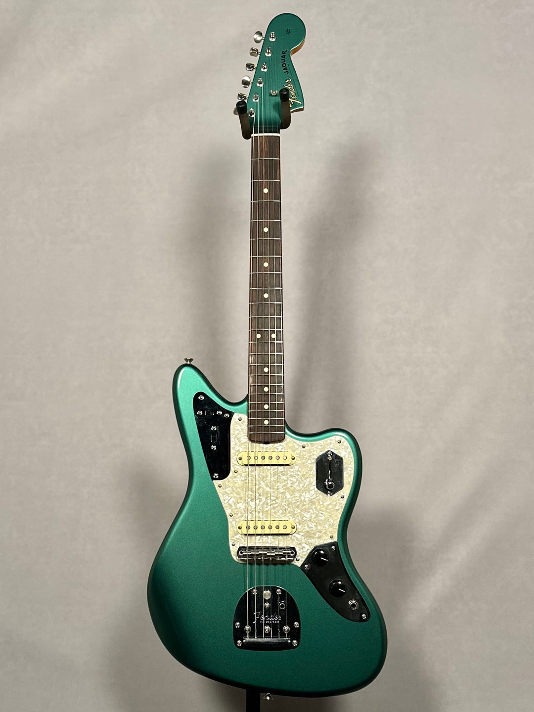 ギター Fender Jaguar Green Fender Johnny Marr Signature Jaguar - Sherwood Green