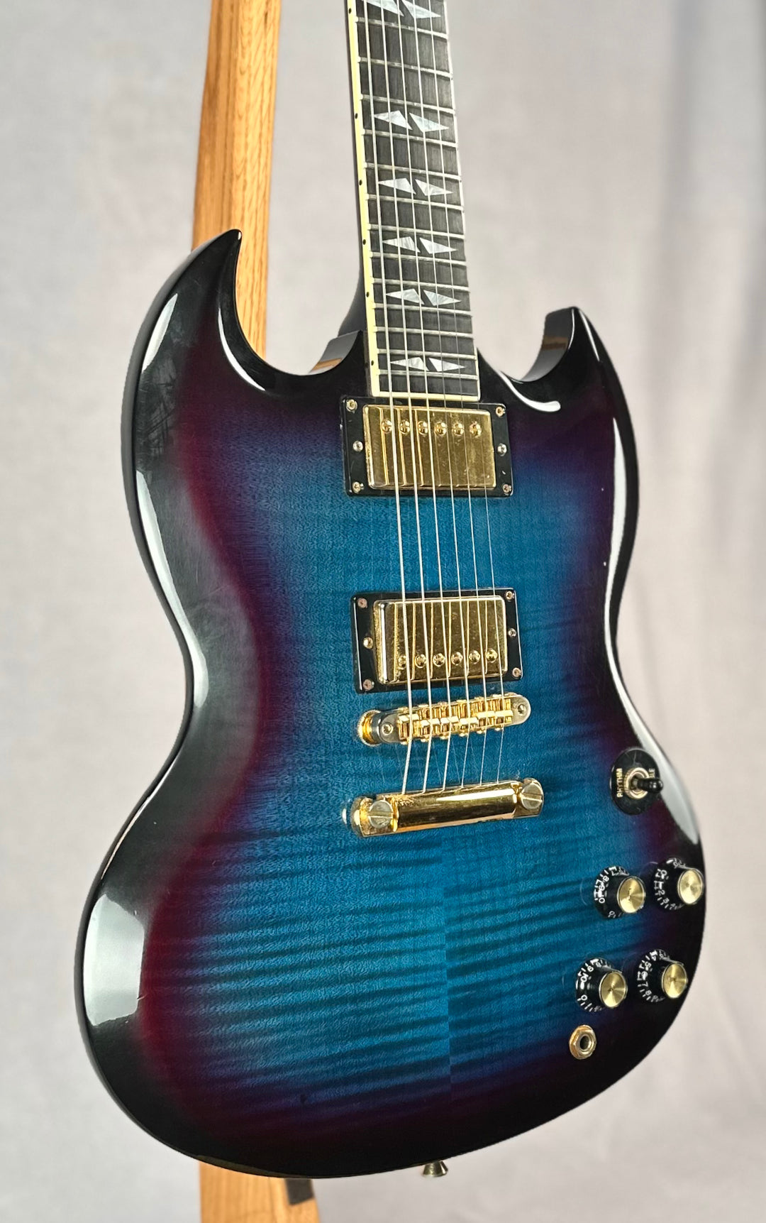 2001 Gibson SG Flame Top - Blue burst – Jimmy Wallace Guitars