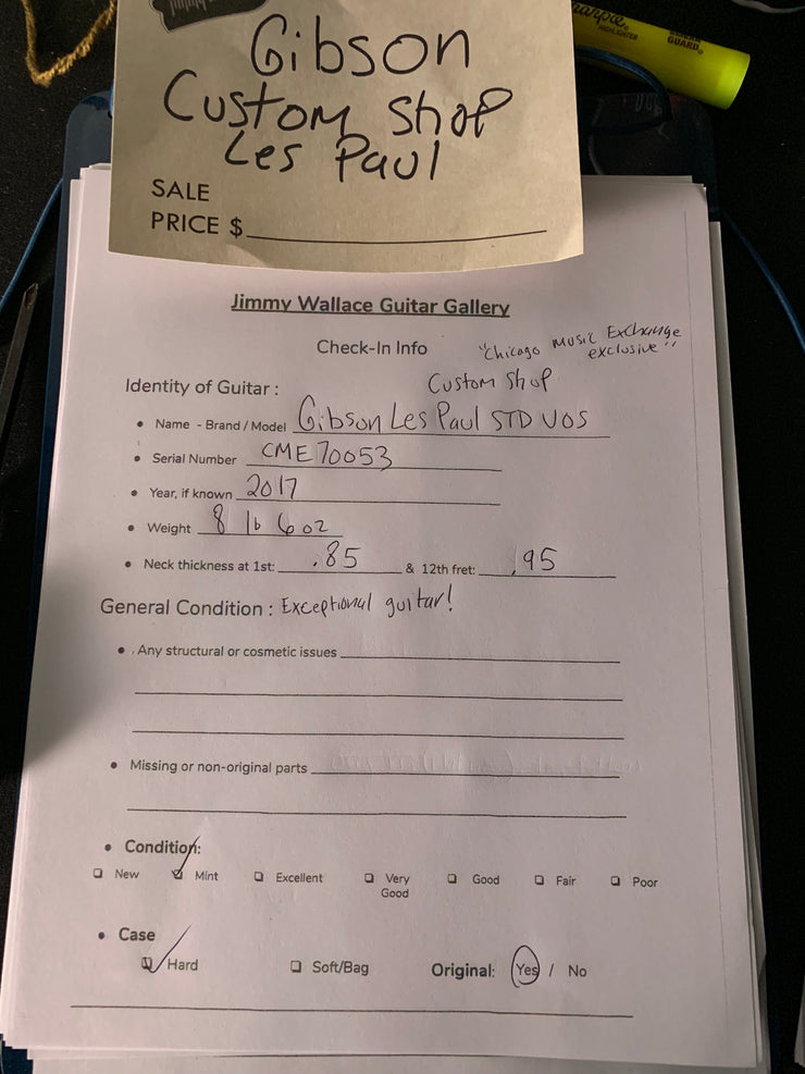 **** SOLD **** 2017 Custom Shop Les Paul