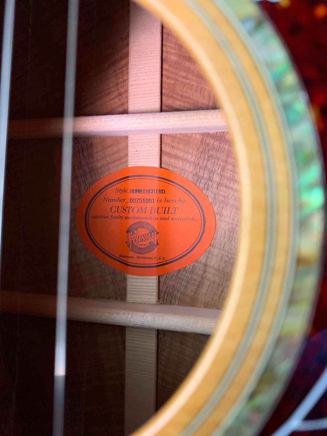 SOLD**** 2001 Gibson Hummingbird 