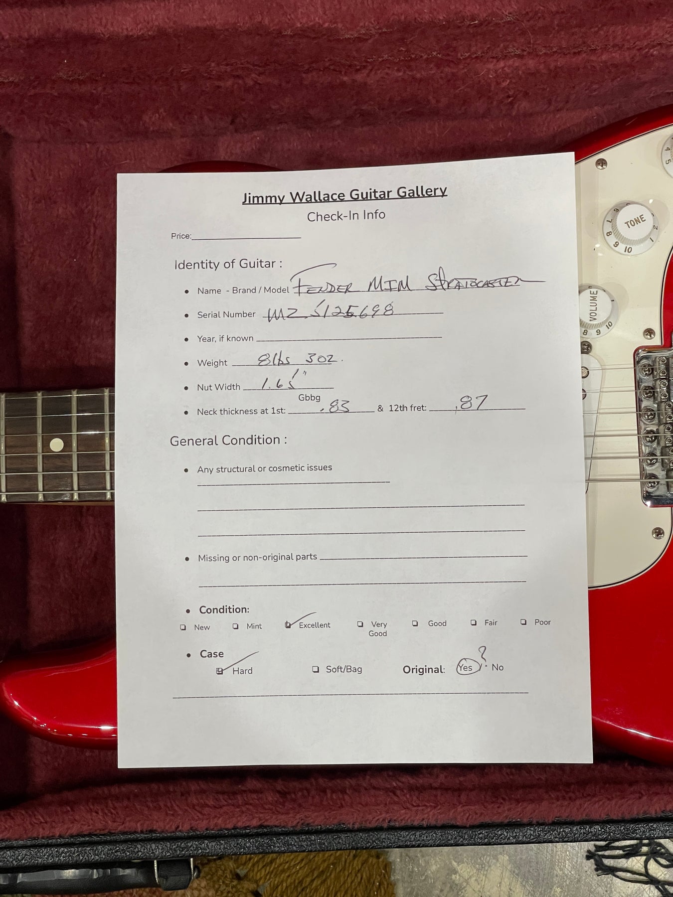 Fender Stratocaster MIM – Jimmy Wallace Guitars