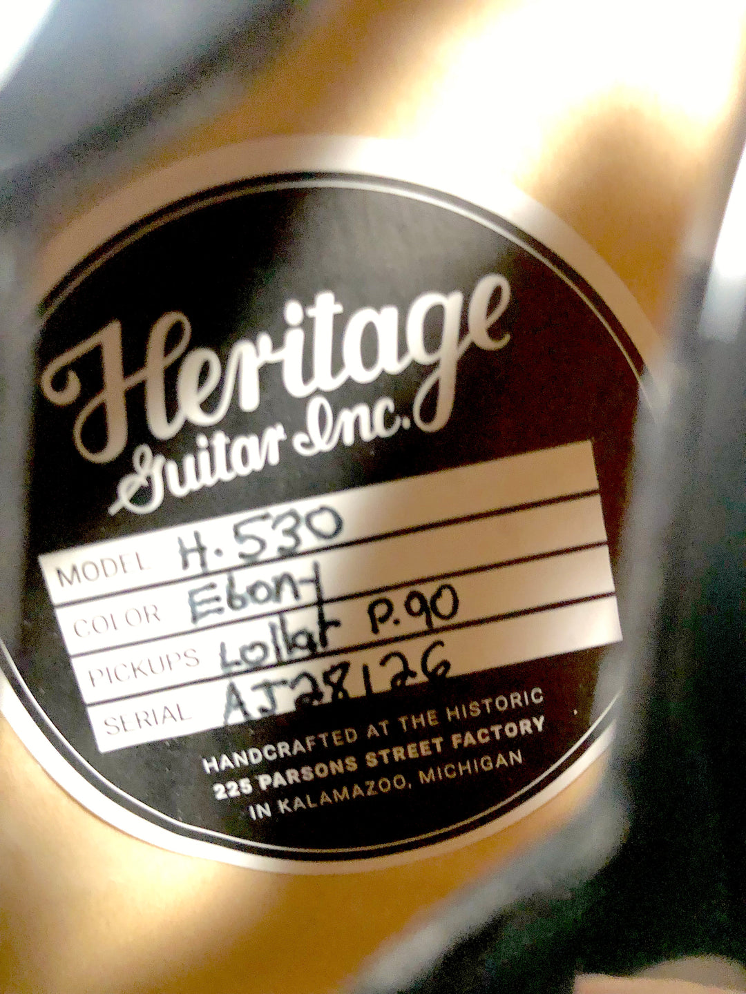 Heritage H530 Thinline in Bold Ebony – Jimmy Wallace Guitars