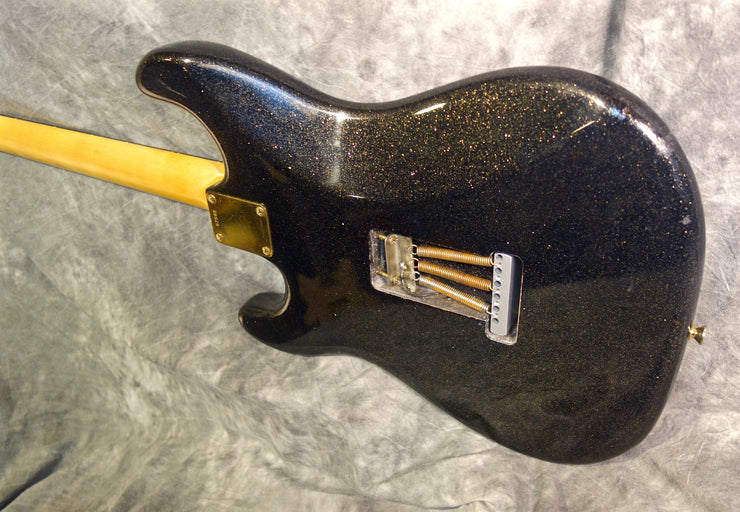 **** SOLD **** Jimmy Wallace “Sierra” Black Gold Sparkle Matching  Headstock!